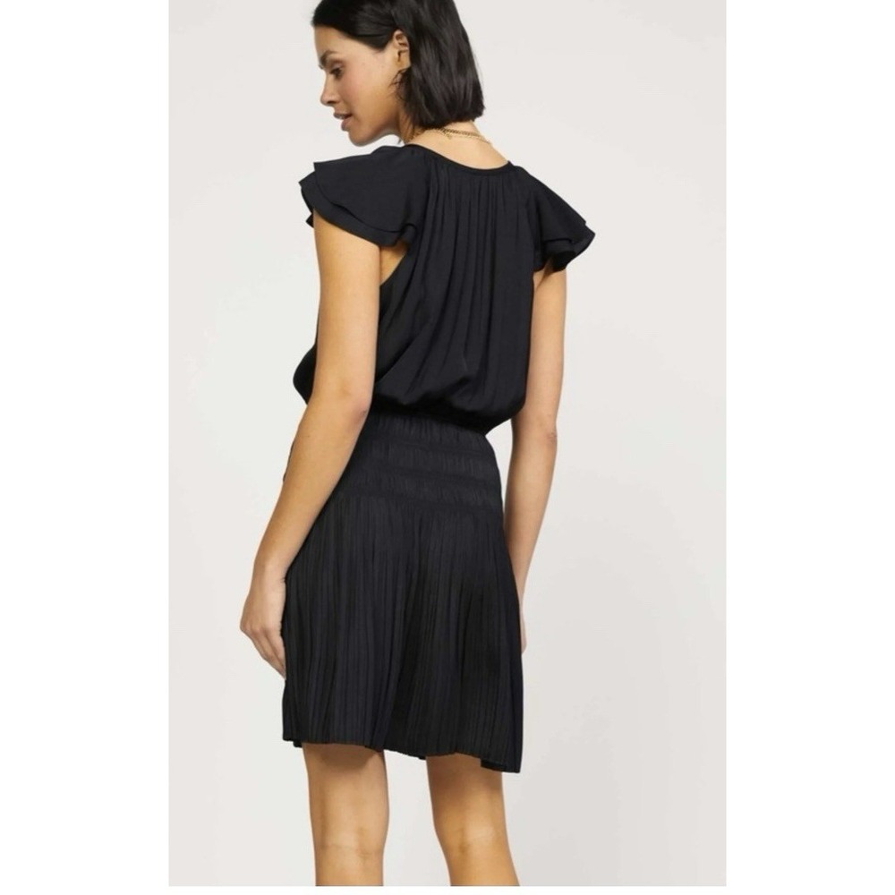 Current Air Los Angeles Zoey Pleated Skirt Mini Dress Ecru Black Size XS - Picture 3 of 9